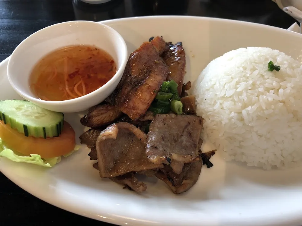 Charbroiled Chicken & Pork Rice Plate