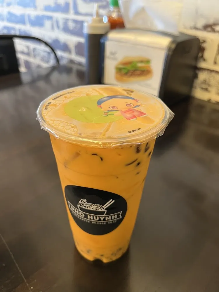 Thai Tea with Boba Pearls